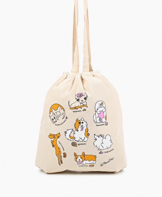 Сумка-рюкзак «Собаки» с цветным принтом